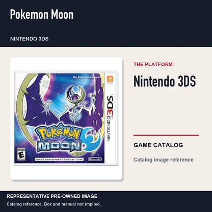 Representative pre-owned Pokemon Moon (Nintendo 3DS), platform product layout.