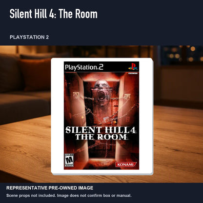 Representative pre-owned Silent Hill 4: The Room (PlayStation 2), product image in a styled room scene.