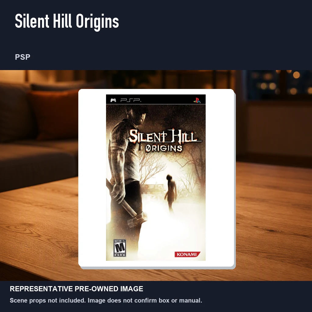 Representative pre-owned Silent Hill Origins (PSP), product image in a styled room scene.