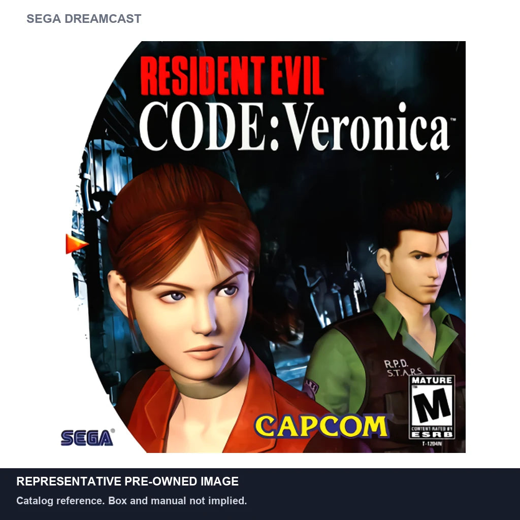 Representative pre-owned Resident Evil CODE Veronica (Sega Dreamcast), white product reference.