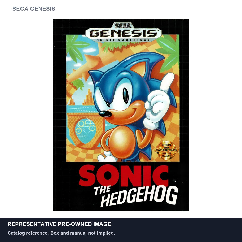 Representative pre-owned Sonic the Hedgehog (Sega Genesis), white product reference.