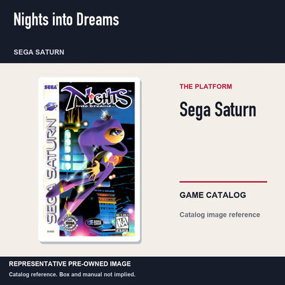 Representative pre-owned Nights into Dreams (Sega Saturn), platform product layout.