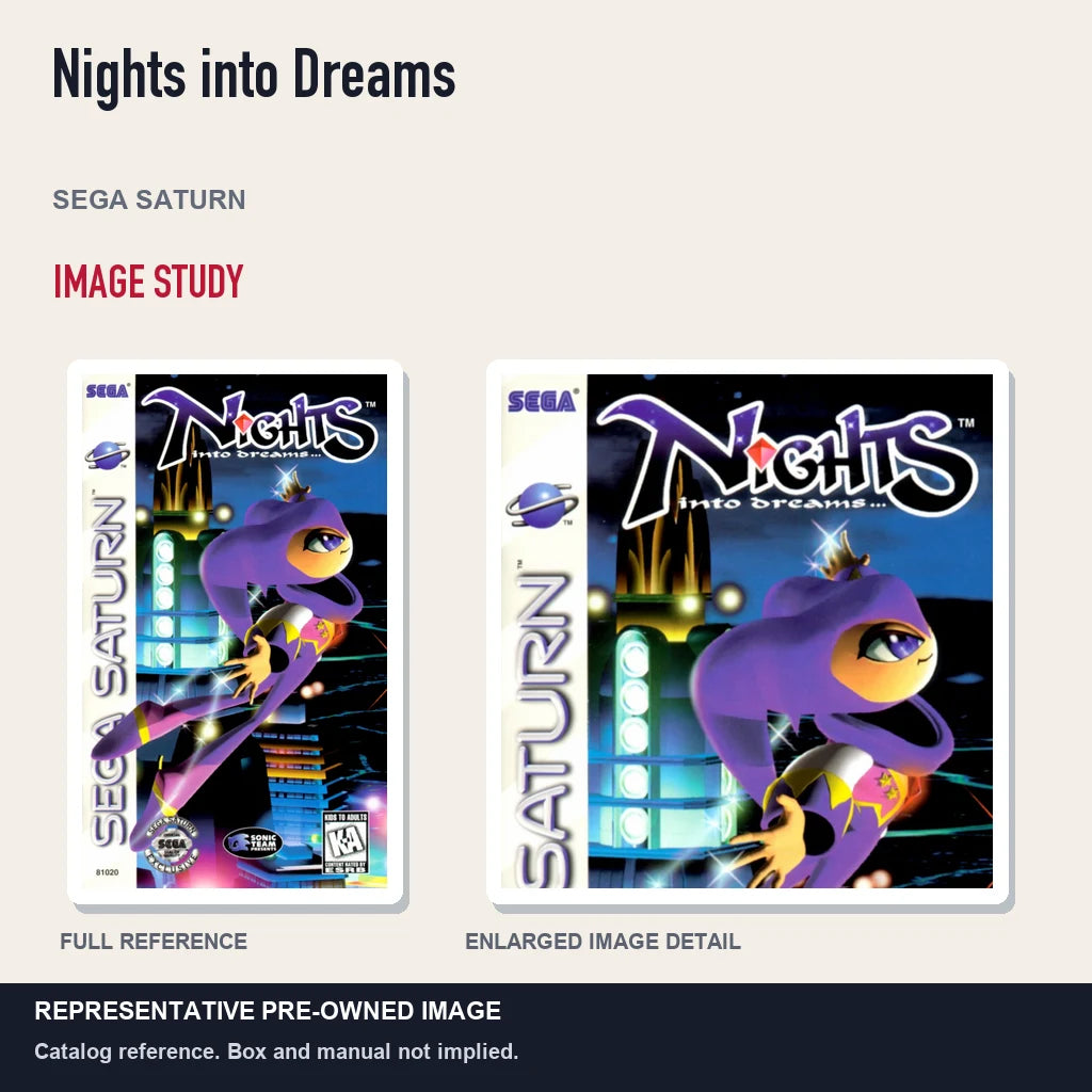 Representative pre-owned Nights into Dreams (Sega Saturn), full image and detail.