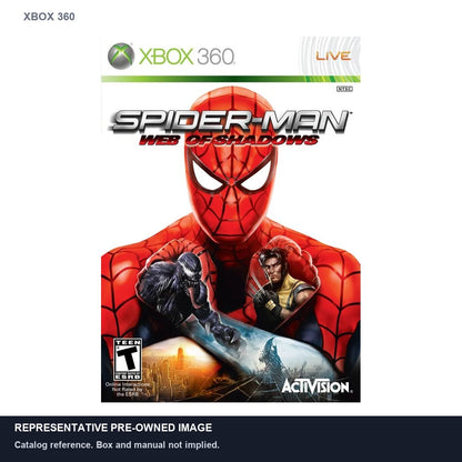 Representative pre-owned Spiderman Web of Shadows (Xbox 360), white product reference.