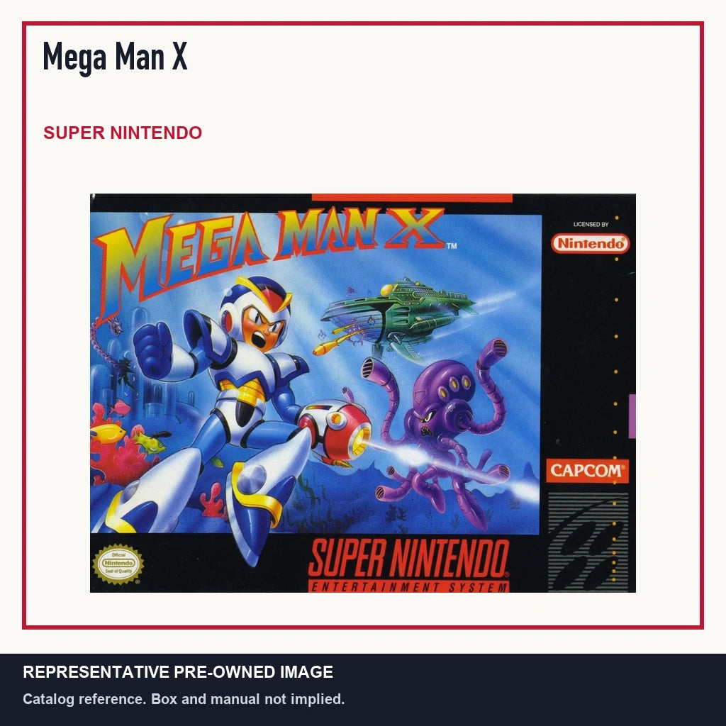 Representative pre-owned Mega Man X (Super Nintendo), minimal product layout.