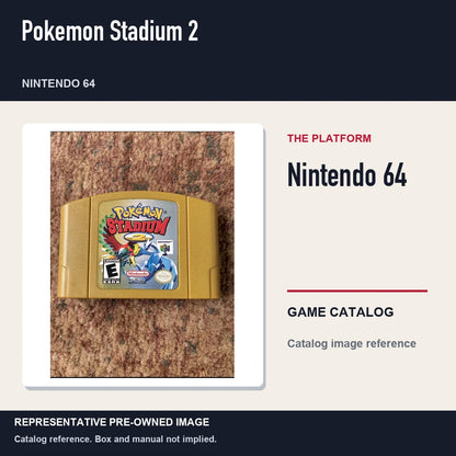 Representative pre-owned Pokemon Stadium 2 (Nintendo 64), platform product layout.