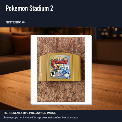 Representative pre-owned Pokemon Stadium 2 (Nintendo 64), product image in a styled room scene.