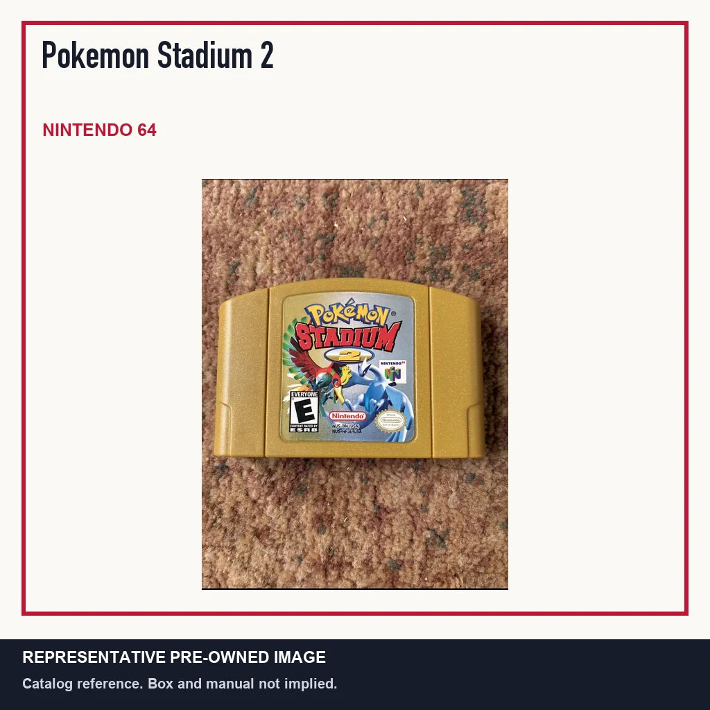 Representative pre-owned Pokemon Stadium 2 (Nintendo 64), minimal product layout.