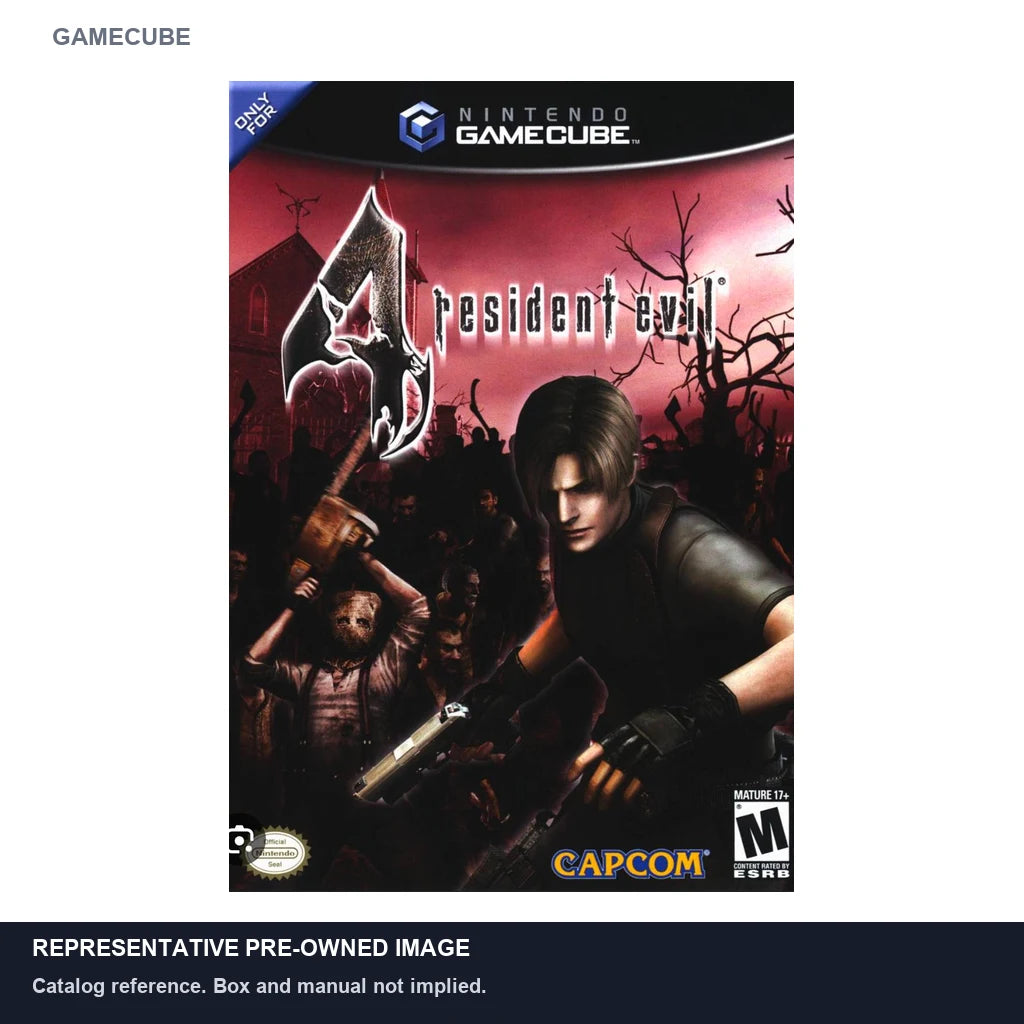 Representative pre-owned Resident Evil 4 (GameCube), white product reference.