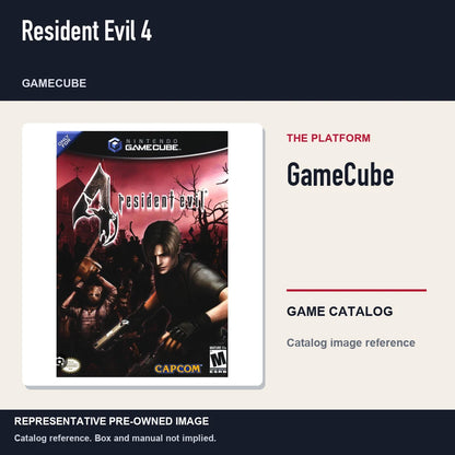 Representative pre-owned Resident Evil 4 (GameCube), platform product layout.