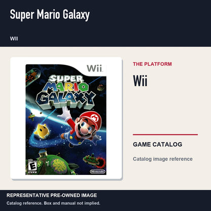 Representative pre-owned Super Mario Galaxy (Wii), platform product layout.