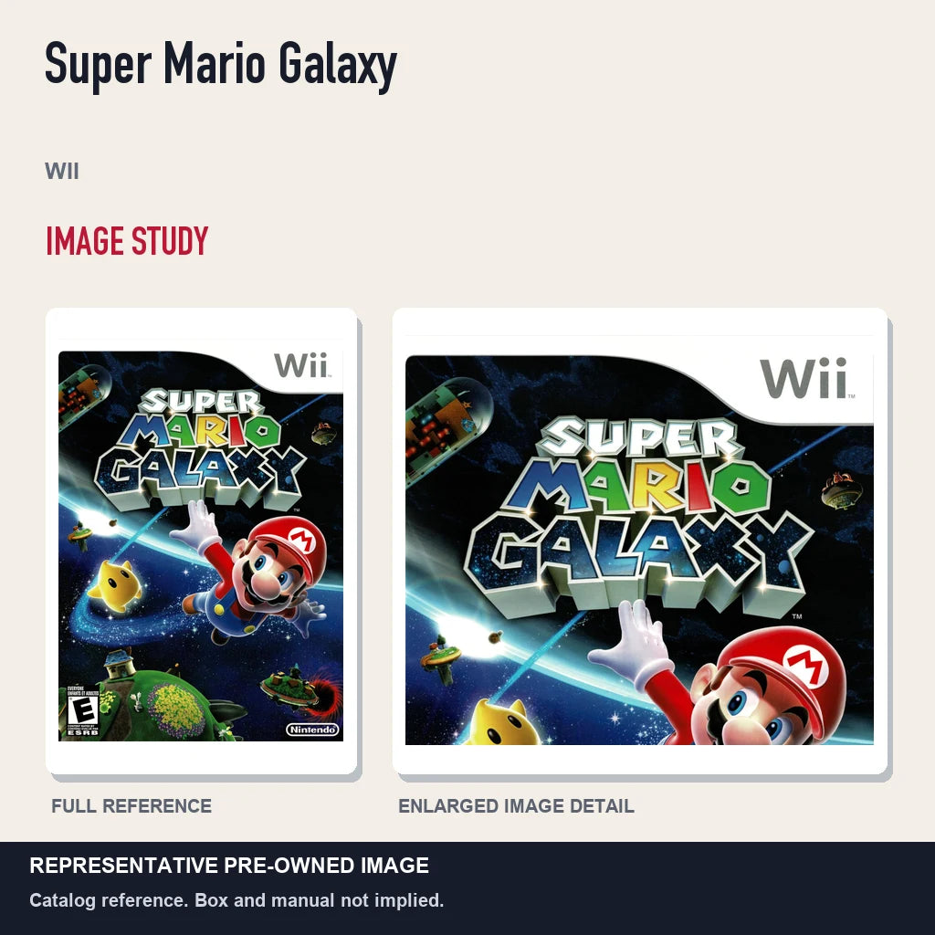 Representative pre-owned Super Mario Galaxy (Wii), full image and detail.