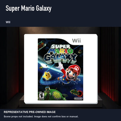 Representative pre-owned Super Mario Galaxy (Wii), product image on a display panel.