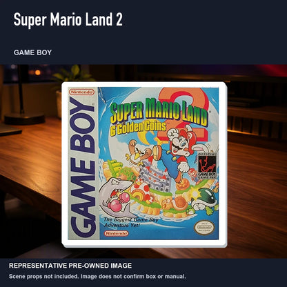 Representative pre-owned Super Mario Land 2 (Game Boy), product image in a styled desk scene.