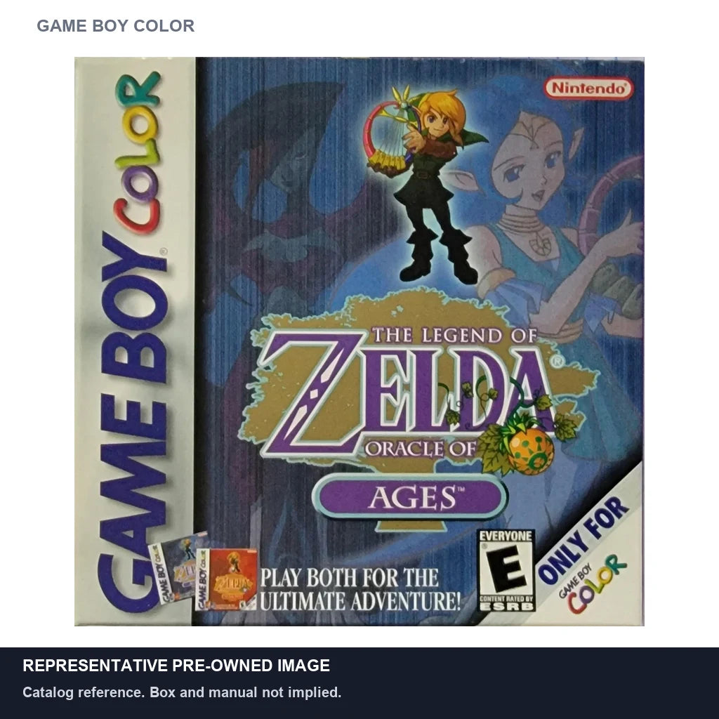 Representative pre-owned Zelda Oracle of Ages (Game Boy Color), white product reference.