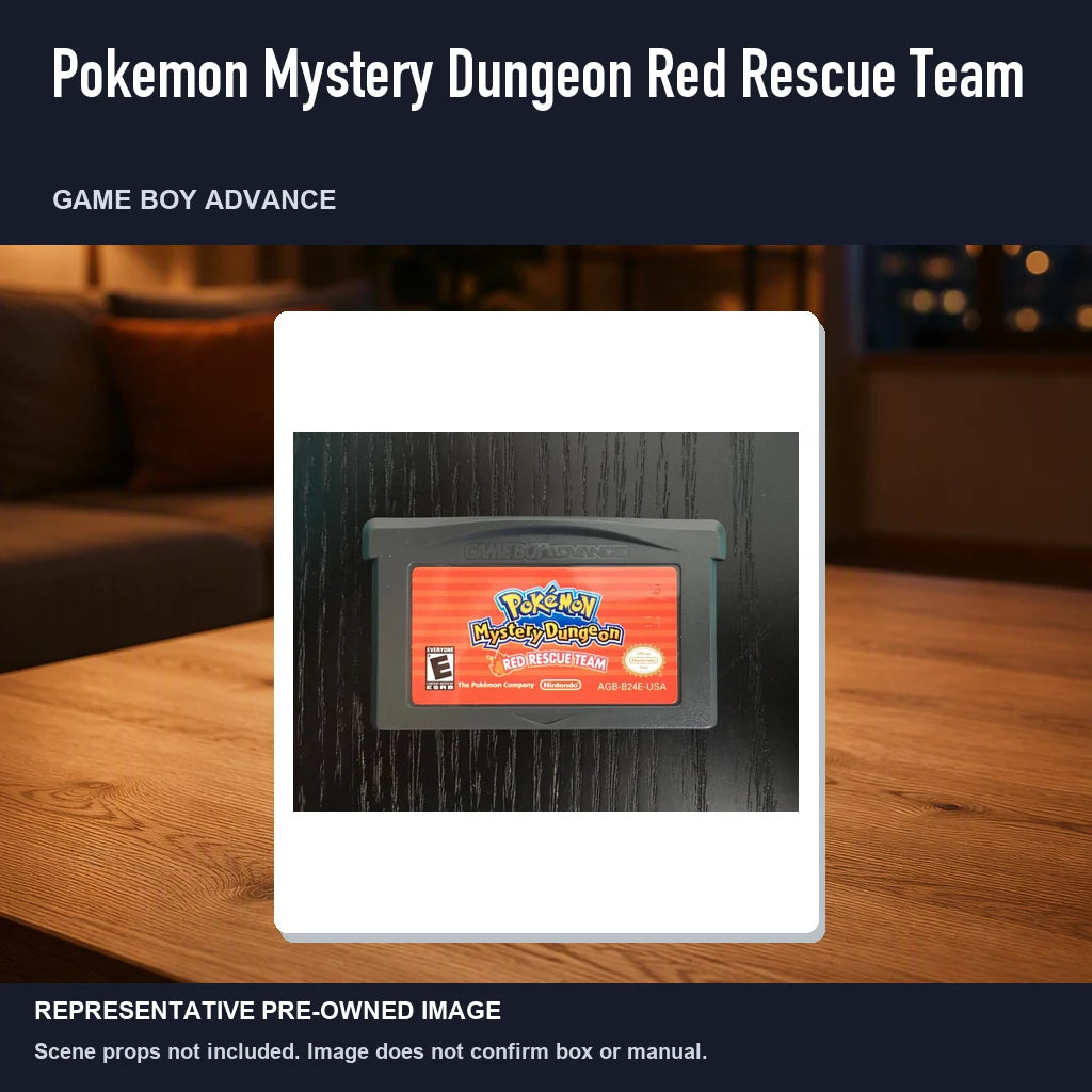 Representative pre-owned Pokemon Mystery Dungeon Red Rescue Team (Game Boy Advance), product image in a styled room scene.