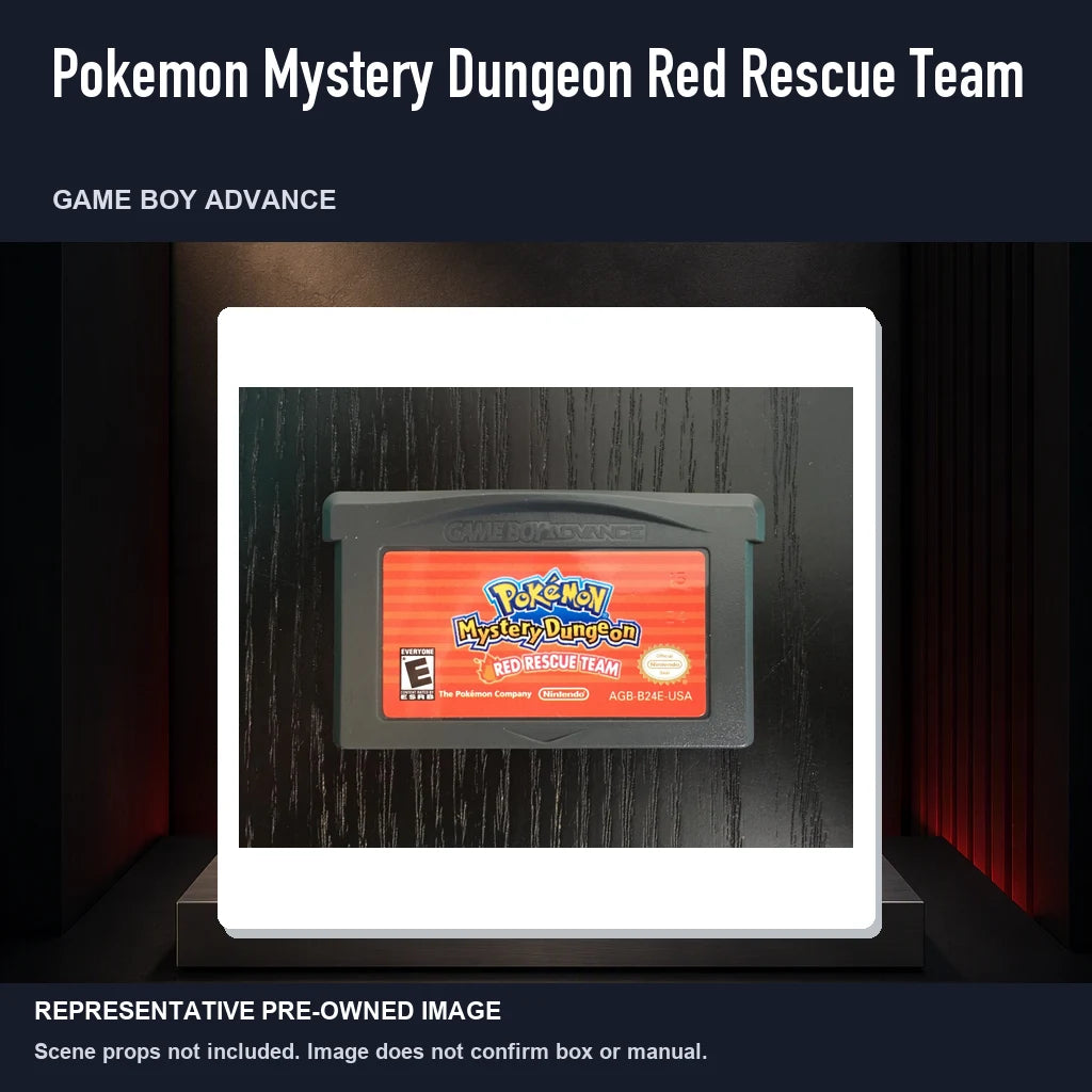 Representative pre-owned Pokemon Mystery Dungeon Red Rescue Team (Game Boy Advance), product image on a display panel.