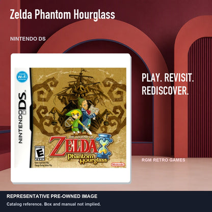 Representative pre-owned Zelda Phantom Hourglass (Nintendo DS), red retro product layout.