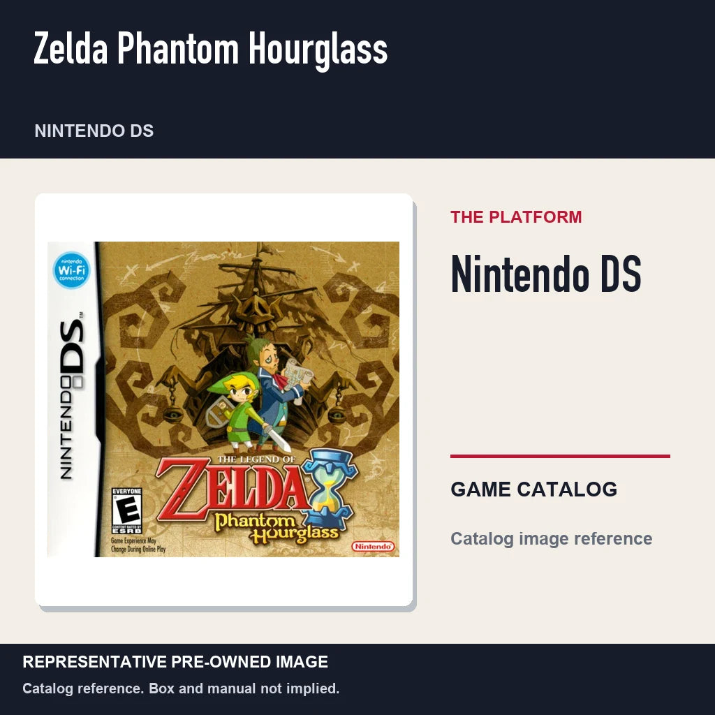 Representative pre-owned Zelda Phantom Hourglass (Nintendo DS), platform product layout.