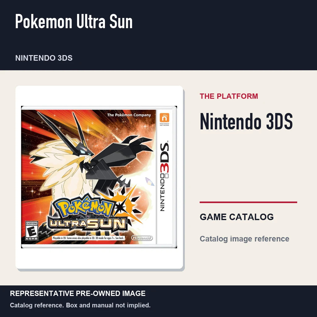 Representative pre-owned Pokemon Ultra Sun (Nintendo 3DS), platform product layout.