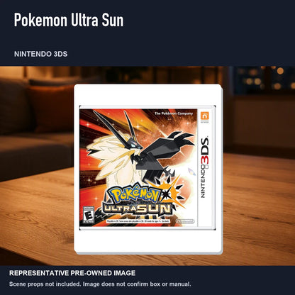 Representative pre-owned Pokemon Ultra Sun (Nintendo 3DS), product image in a styled room scene.
