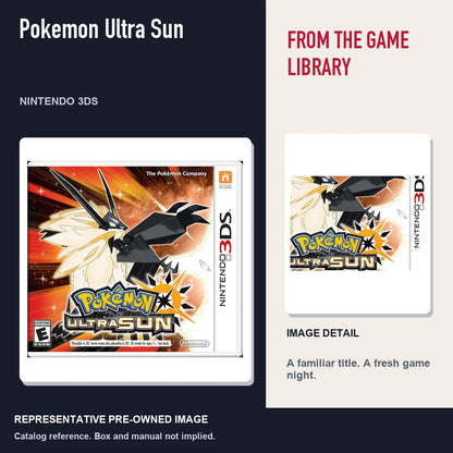 Representative pre-owned Pokemon Ultra Sun (Nintendo 3DS), editorial image and detail.
