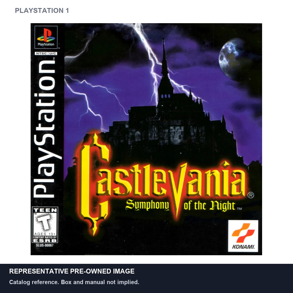 Representative pre-owned Castlevania Symphony of the Night (PlayStation 1), white product reference.