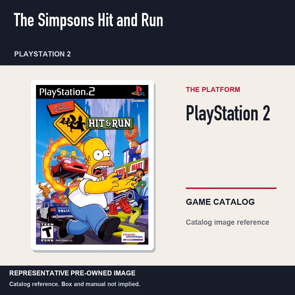 Representative pre-owned The Simpsons Hit and Run (PlayStation 2), platform product layout.
