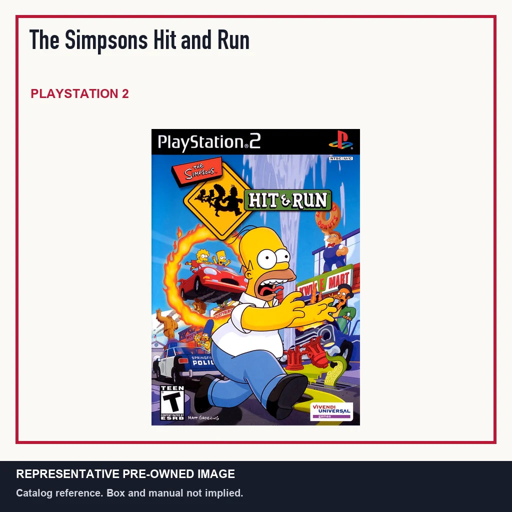 Representative pre-owned The Simpsons Hit and Run (PlayStation 2), minimal product layout.