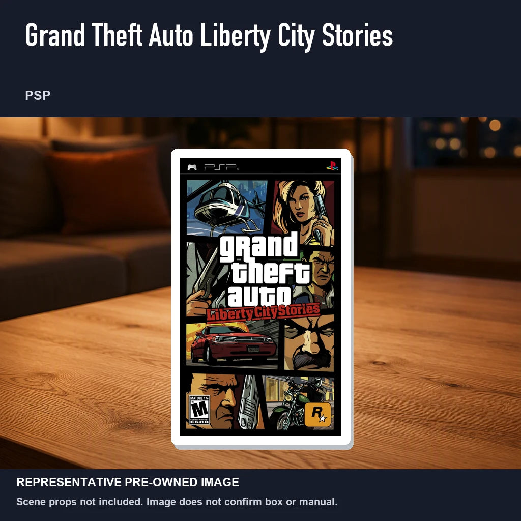 Representative pre-owned Grand Theft Auto Liberty City Stories (PSP), product image in a styled room scene.