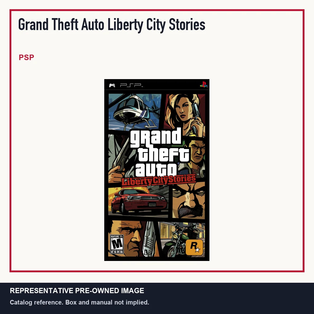 Representative pre-owned Grand Theft Auto Liberty City Stories (PSP), minimal product layout.