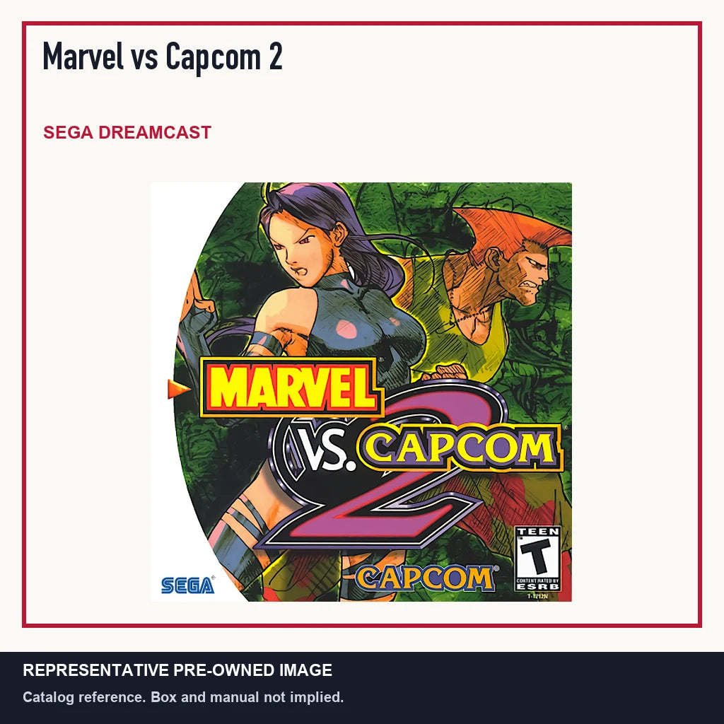 Representative pre-owned Marvel vs Capcom 2 (Sega Dreamcast), minimal product layout.