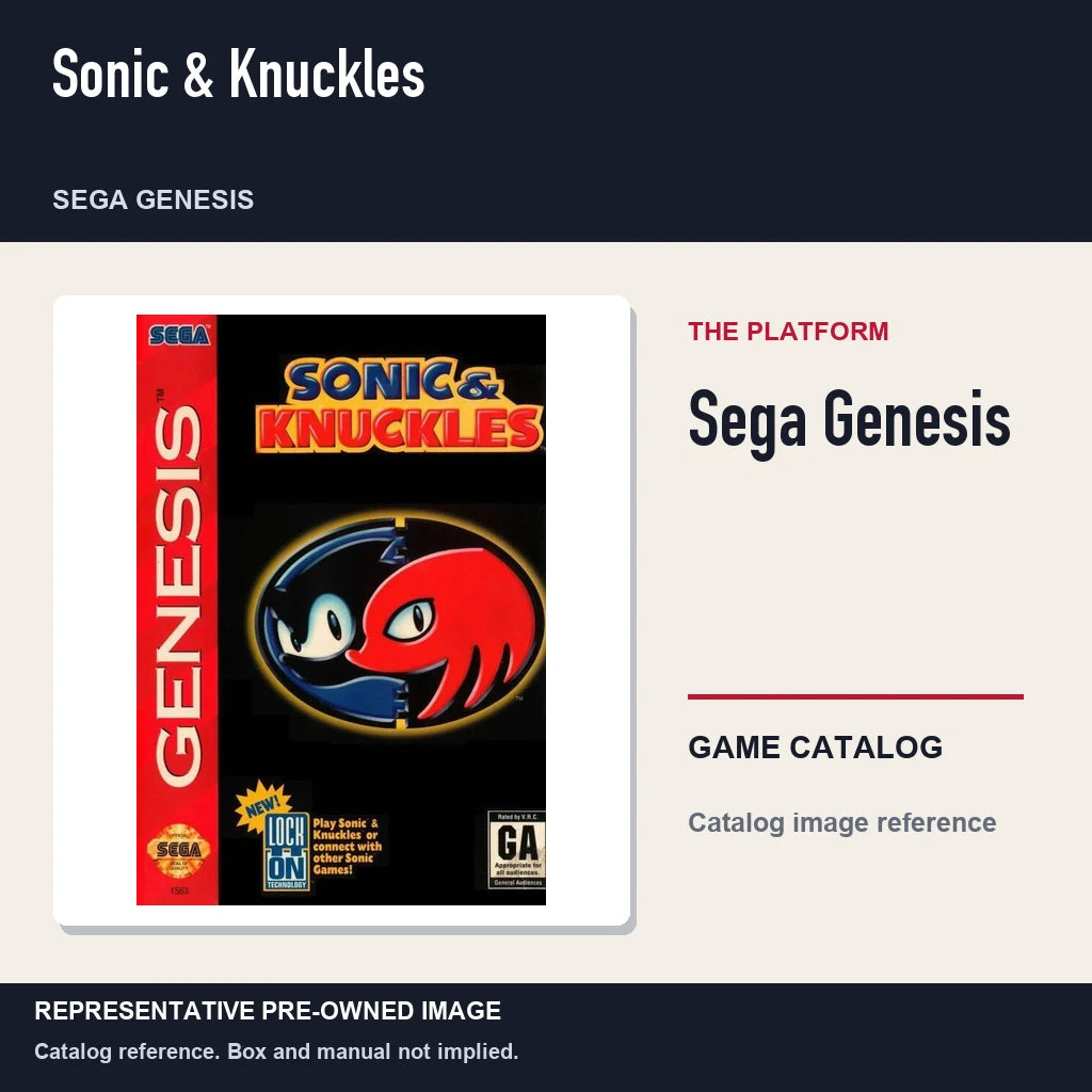 Representative pre-owned Sonic & Knuckles (Sega Genesis), platform product layout.