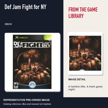 Representative pre-owned Def Jam Fight for NY (Xbox), editorial image and detail.