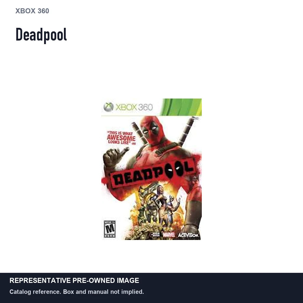 Representative pre-owned Deadpool (Xbox 360), white product reference.