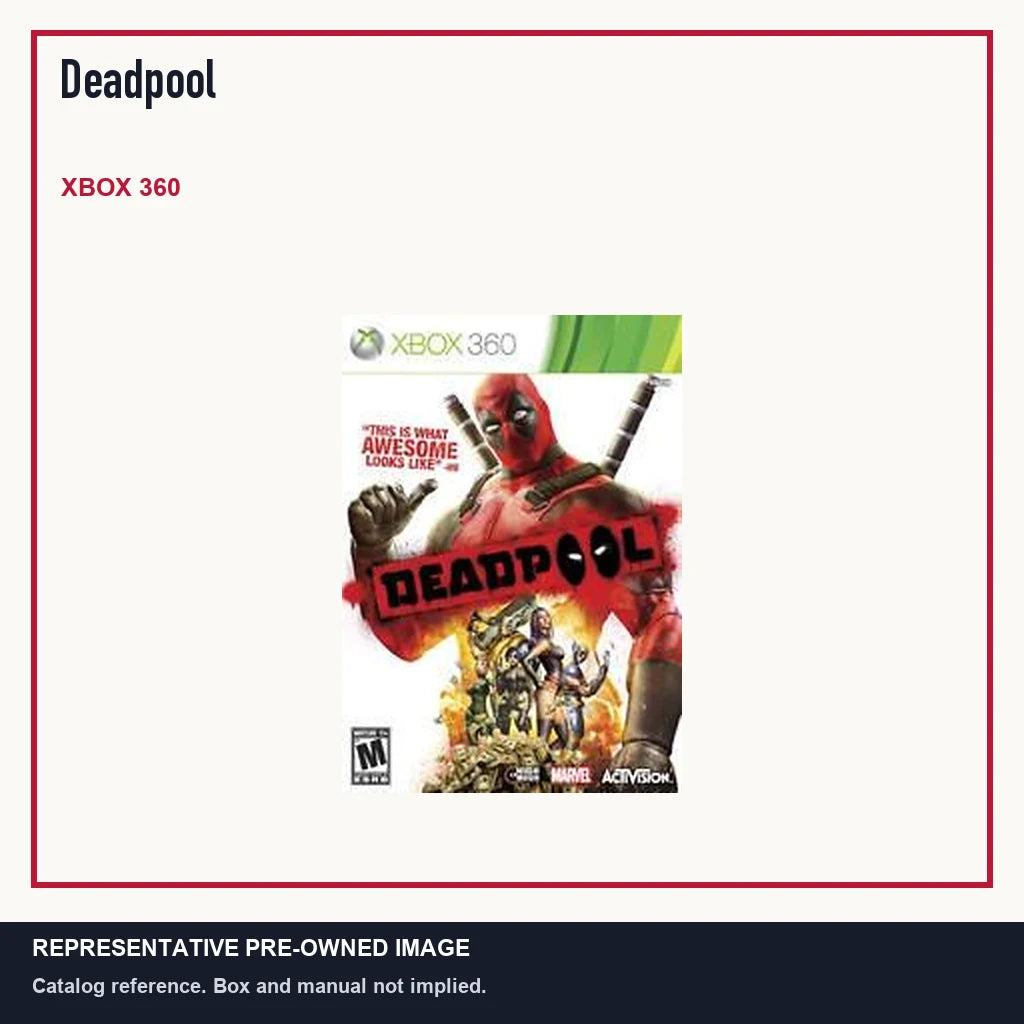 Representative pre-owned Deadpool (Xbox 360), minimal product layout.