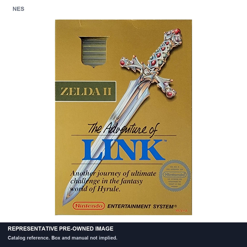Representative pre-owned Zelda II The Adventure of Link (NES), white product reference.