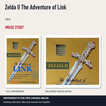 Representative pre-owned Zelda II The Adventure of Link (NES), full image and detail.