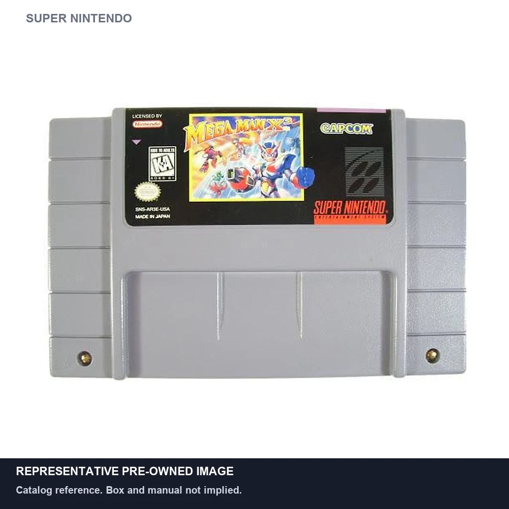 Representative pre-owned Mega Man X3 (Super Nintendo), white product reference.