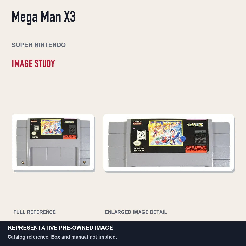 Representative pre-owned Mega Man X3 (Super Nintendo), full image and detail.
