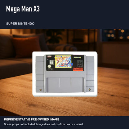 Representative pre-owned Mega Man X3 (Super Nintendo), product image in a styled room scene.