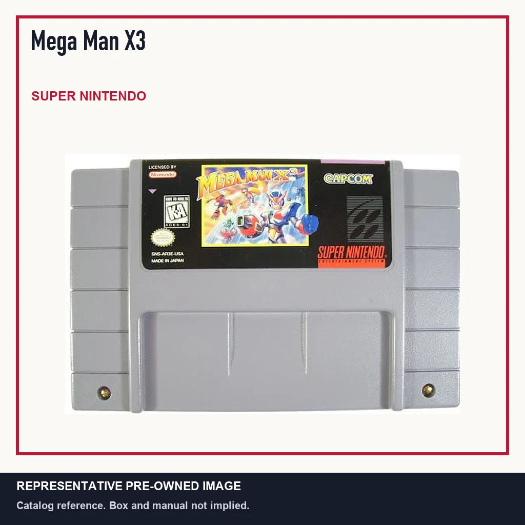 Representative pre-owned Mega Man X3 (Super Nintendo), minimal product layout.