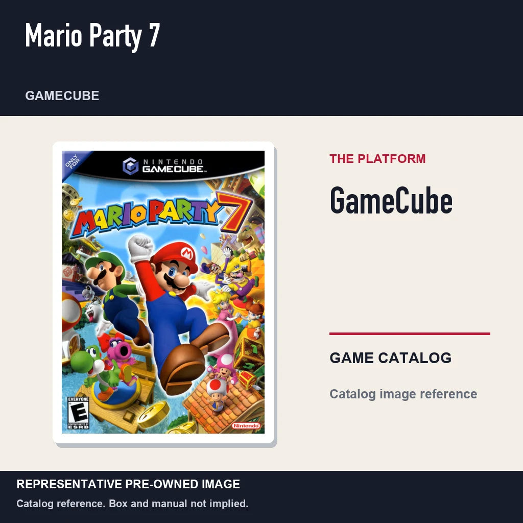 Representative pre-owned Mario Party 7 (GameCube), platform product layout.