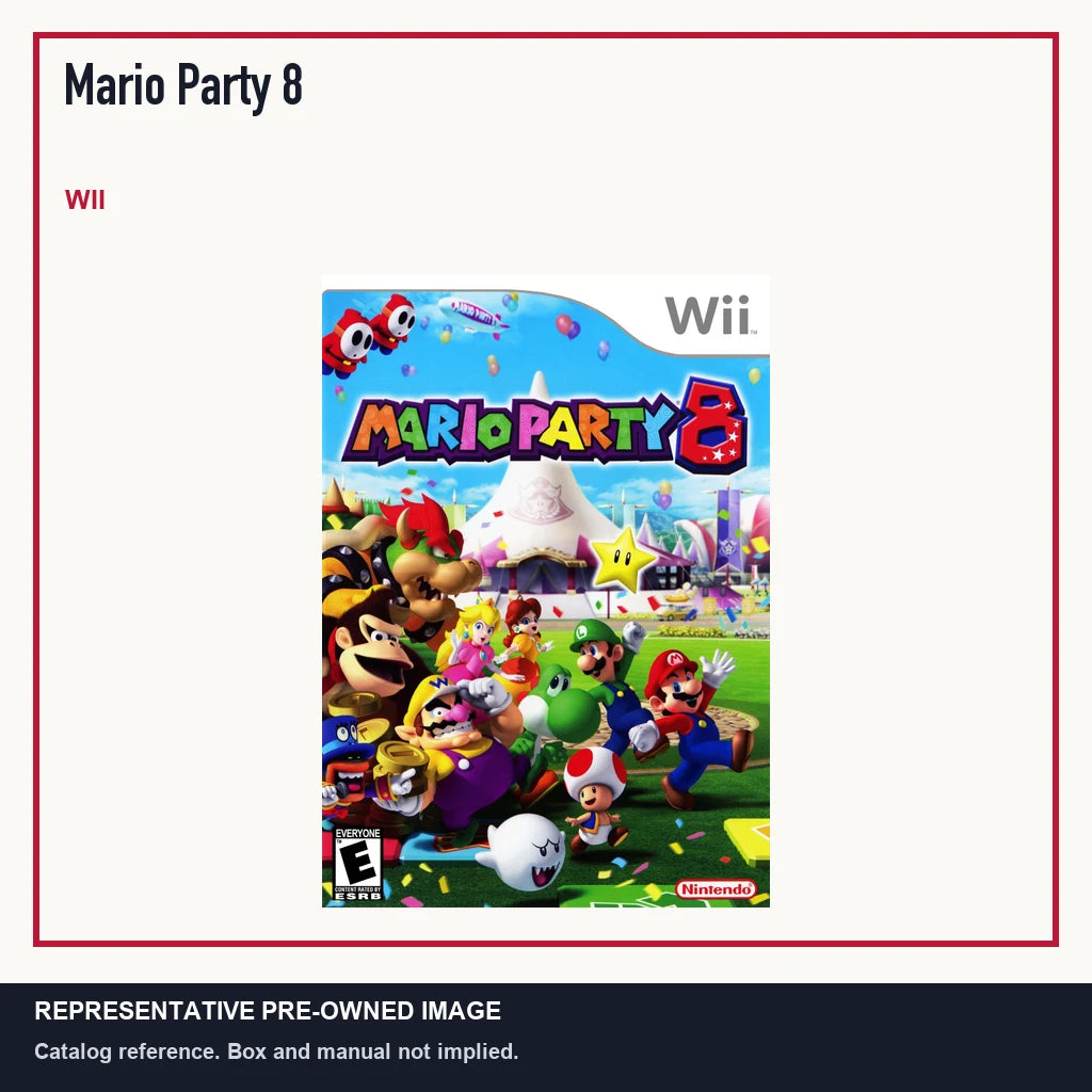 Representative pre-owned Mario Party 8 (Wii), minimal product layout.