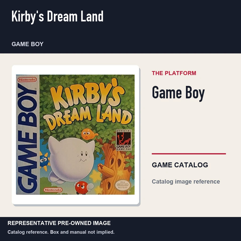 Representative pre-owned Kirby's Dream Land (Game Boy), platform product layout.