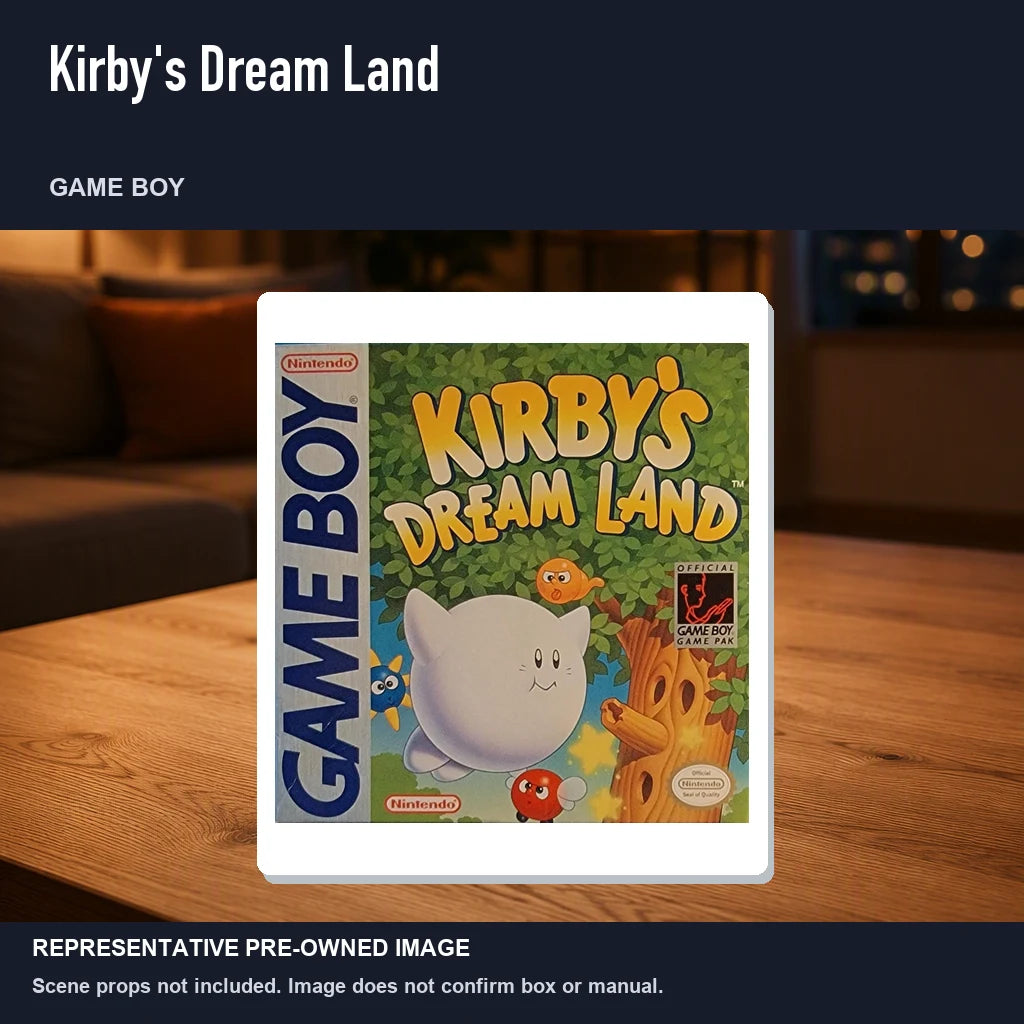 Representative pre-owned Kirby's Dream Land (Game Boy), product image in a styled room scene.