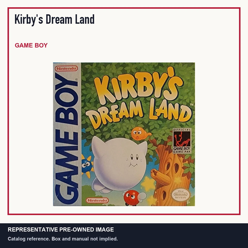 Representative pre-owned Kirby's Dream Land (Game Boy), minimal product layout.