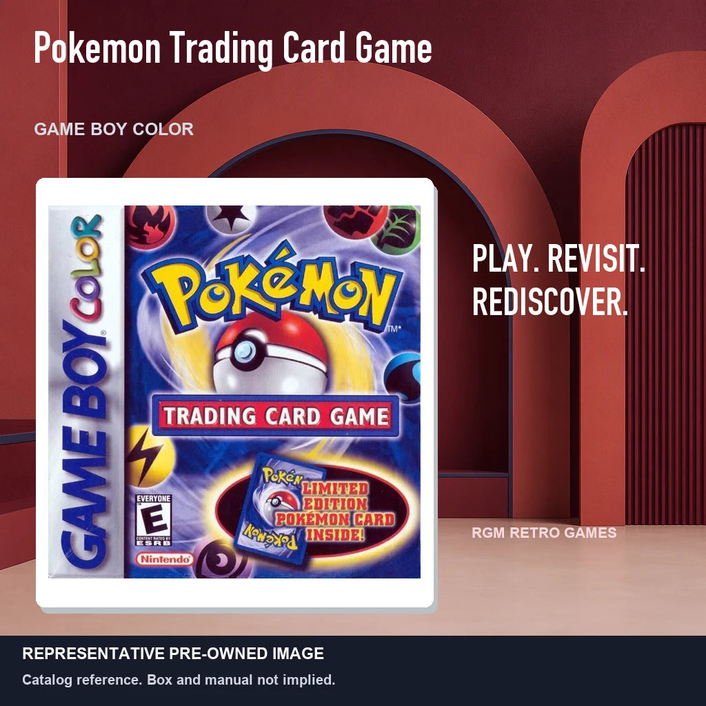 Representative pre-owned Pokemon Trading Card Game (Game Boy Color), red retro product layout.