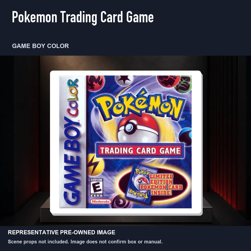 Representative pre-owned Pokemon Trading Card Game (Game Boy Color), product image on a display panel.