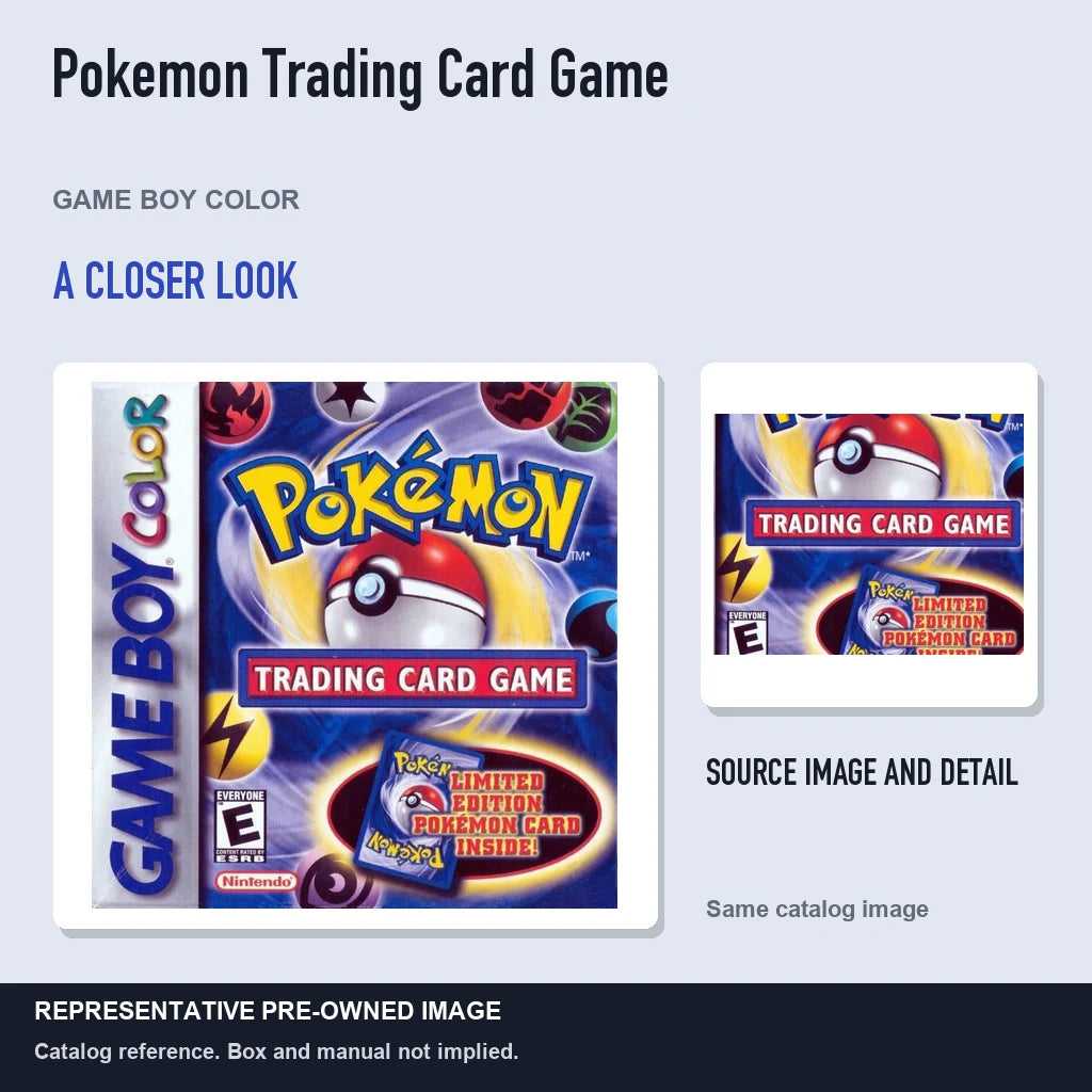 Representative pre-owned Pokemon Trading Card Game (Game Boy Color), full image with detail inset.